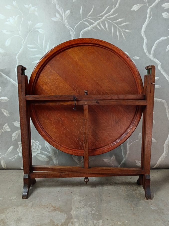 Antique Oak Revertable Folding Card Coffee Table(21).jpg
